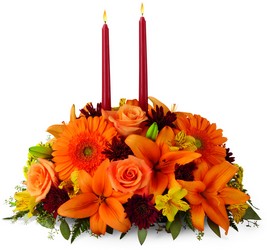 Bright Autumn Centerpiece from Parkway Florist in Pittsburgh PA